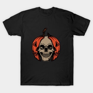 Halloween  Pumpkin Skull T-Shirt